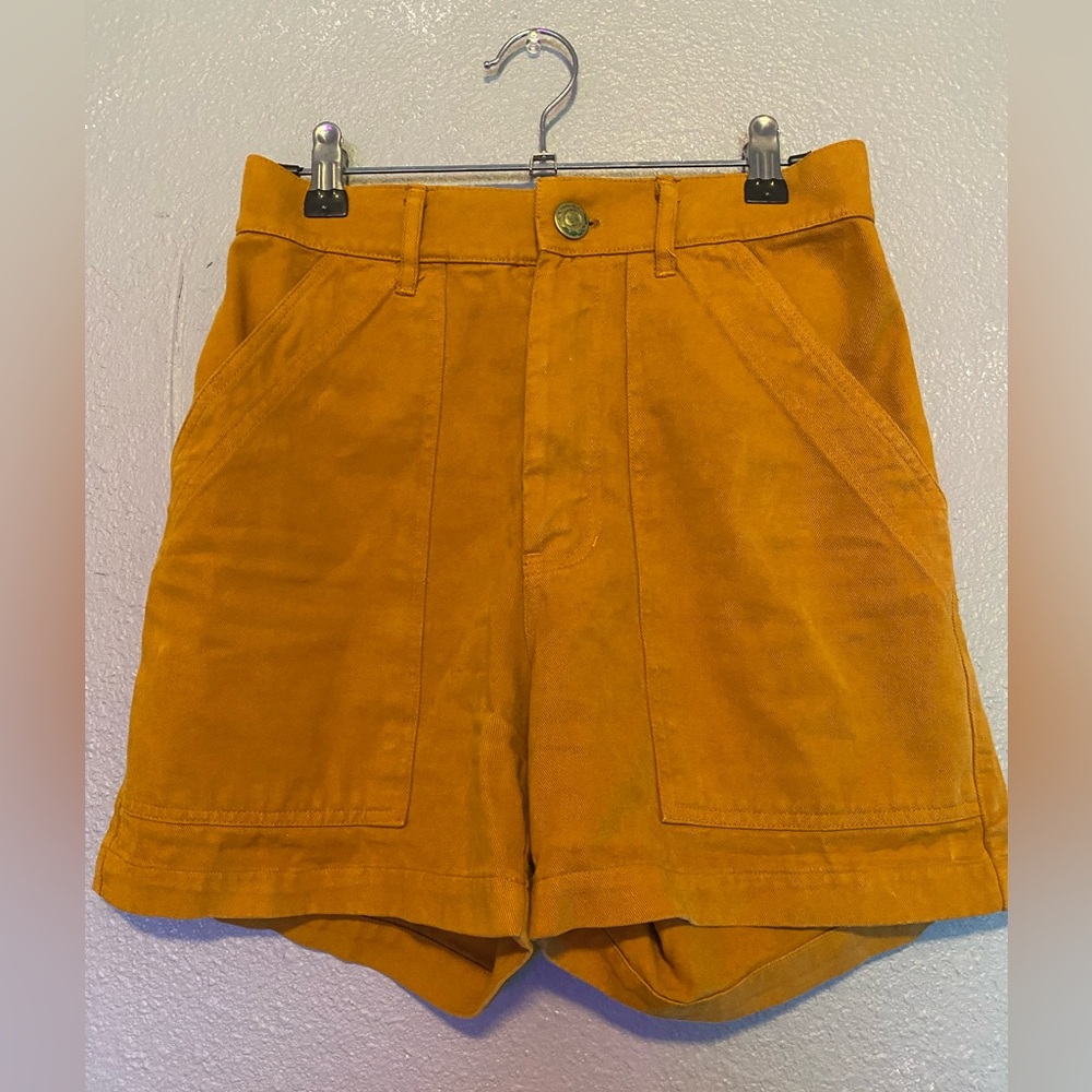 Big Bud Press MUSTARD yellow WORK pants SHORTS XS
